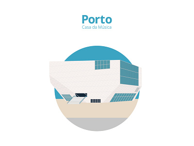 Casa da Música in Oporto, Portugal illustration