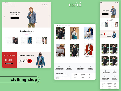 ux ui design clothing shop design illustration shop ui ux web design website design