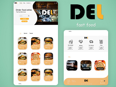 DEL fast food del design fastfood ui ux ux design website design