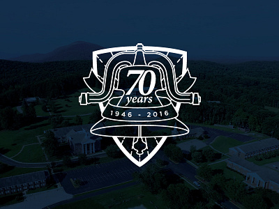 70 Years Crest 70 anniversary badge bell college crest ribbon school university