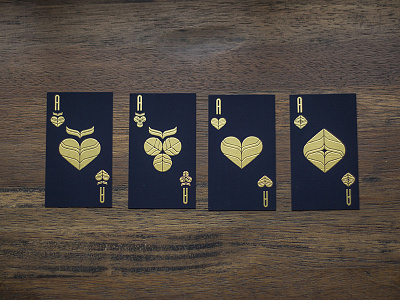 Business Cards: Aces ace business cards club foil gold heart lion moo playing spade