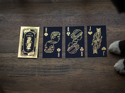 The Roark Co. Face Cards ace business cards club foil gold heart lion moo playing spade