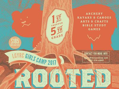 Rooted Poster alaska bear bitter brothers halftone illustration roots tree wild