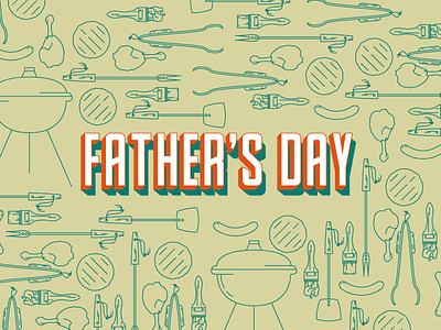 Father's Day BBQ Icons barbecue bbq brush day fathers grill icons meat tongs