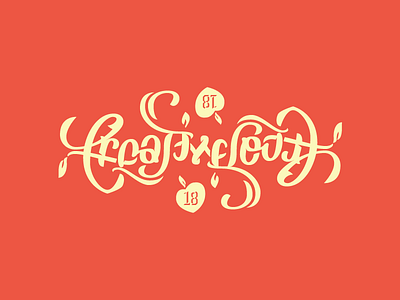 Creative South Ambigram 2018 ambigram creative hand hug lettering necks peach script south type