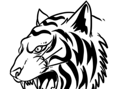 Tiger head illustration black animation app branding design graphic design illustration logo motion graphics predator ui ux vector