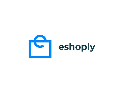 Eshoply logo brand branding creative design e commerce illustration logo logotype mark minimal minimalist online online store shop shopping shopping bag simple vector