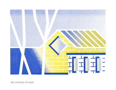 Clark House 2d adobe illustrator flat illustration minimal riso risograph texture