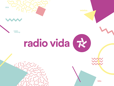 Radio Vida argentina brand branding design geometric iso logo logotype radio star symbol trademark vector