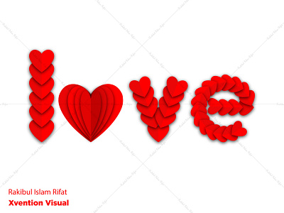 Valentines Love Design branding design graphic design heart illustration logo love red social valentines vector xvention visual