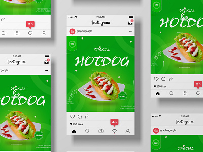 Instagram Post food template design banner design branding covid 19 design food design graphic design hotdog illustration instragram social social media design tamplate ui vector xvention visual