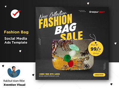 Fashion Bag sale branding design fashion sale graphic design illustration logo rifat sale social social media ads sreepurmart vector xvention visual