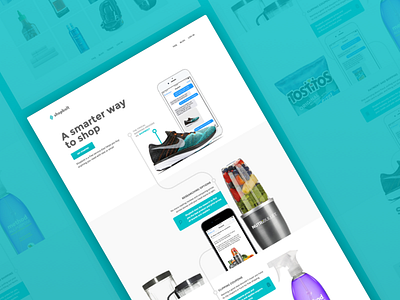 Shopbolt Landing Page chat commerce conversation design landing layout ui web