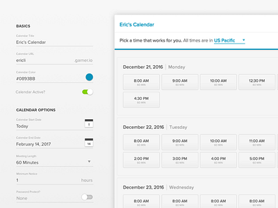 Calendar Editor admin appointment calendar design editor interface schedule tool ui ux web