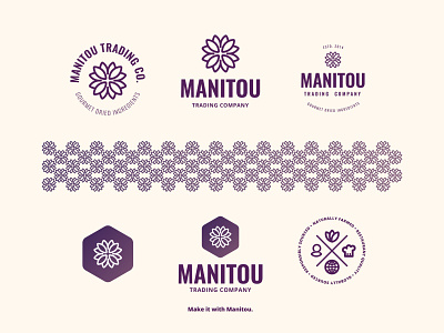Rebrand: Manitou brand branding branding design flower food icon logo natural purple