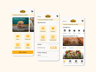 Potbelly App Redesign app app design food food app menu potbelly ui ux
