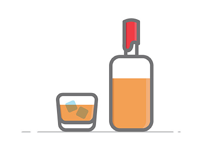 It's the weekend icon illustration whiskey