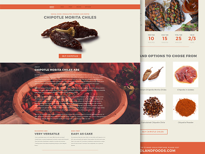 Single Page Site - Chipotle Morita Peppers chile daily ui food ui ux webdesign website