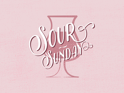 Sour Sunday beer flyer glass illustration sunday typography