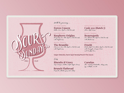 Flyer for Sour Sundays beer branding design flyer menu typography
