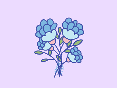 Little bouquet 🌻 blue bouquet design flowers illustration nature womenofillustration