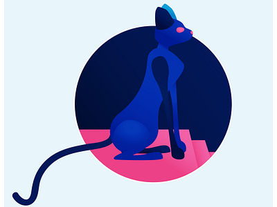 Cornish Rex cat flatdesign illustration illustrator