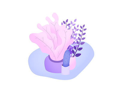 'plants 1' cactus illustration illustrator mood nature plants purple