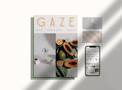 GAZE lifestyle magazine concept branding. branding design identity design lifestyle logo magazine minimal modern logo organic typography