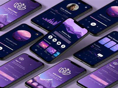 Meditation App app design meditation meditation app mobile app mobile ui modern ui ux web