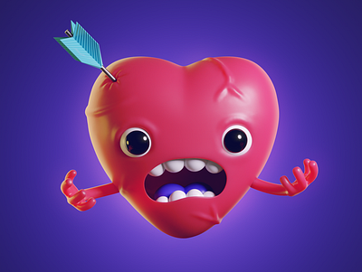 Love hurts 3d 3d art blender blender3d character design digitalart illustration isometric love low poly modeling