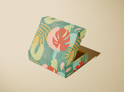 Plant Box box branding branding package illustrated pattern package package designer package mockup packagedesign pattern design plant plant box plant brand plant pattern plant shop shipment box shipping box square box tropical illustration tropical pattern