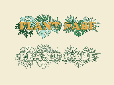 plant babe jungle typography branding branding design design house plant illustration jungle logo merch design monstera palm philodendron plant shop tropical pattern vector
