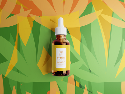 Pure Leaf CBD Oil Bottle Packaging