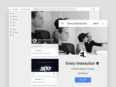 Google Profile GUI PSD/Sketch everyinteraction google googleplus gui mockup plus profile psd resource resources responsive sketch