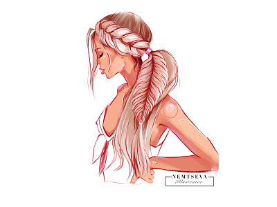 Braid sketch braids girl illustration sketch