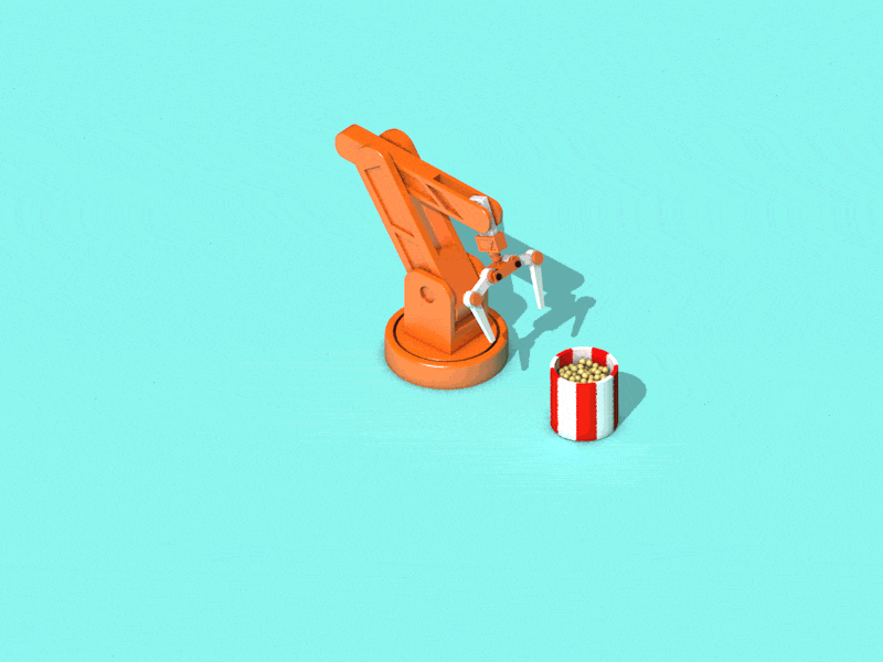 Oops 3d animation arm c4d gif motion graphics robot
