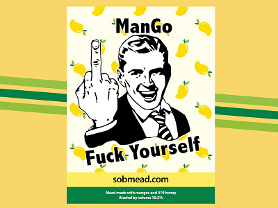 Mango mead label design illustration label mead vector