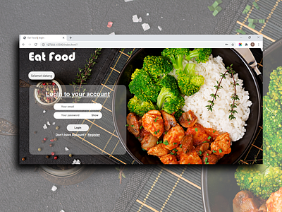 Eat Food Login 3d adobexd animation branding design front end development graphic design illustration logo motion graphics ui uidesign uxdesign webdesign webdevelopment