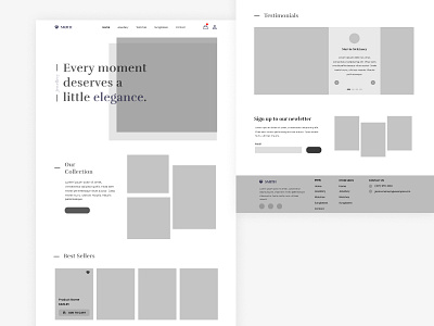 Wireframe jewelry Store branding ui