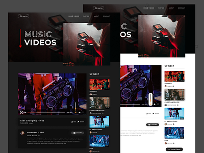 Video Player / Music Videos / Photographer branding ui