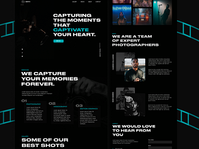 Photographer Portfolio design ui ux