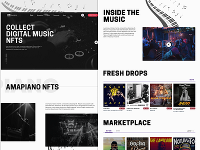 Amapiano NFT Music website ui