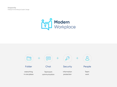 Modern Workplace Logo brand branding agency chat company creative folder identity inspiration logo logo design branding security simple