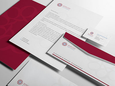Qatar Fund brand brand charity company design fund illustrator logo stationery