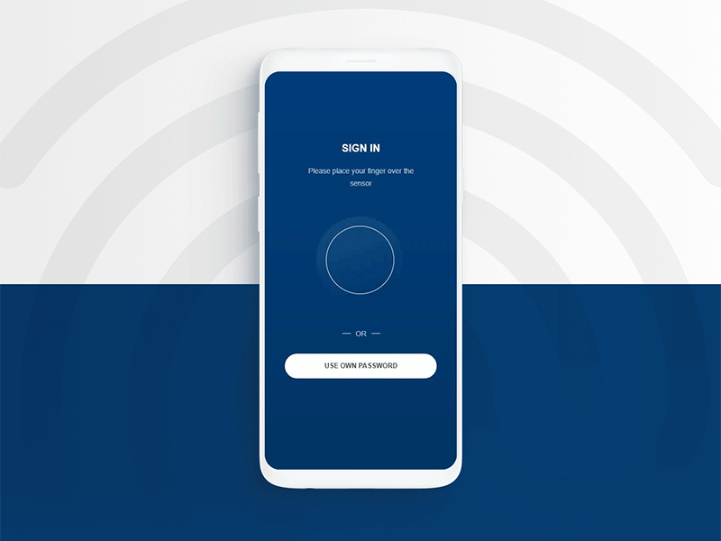 De Eye Fingerprint screen mobile application mobile design ui ux web design