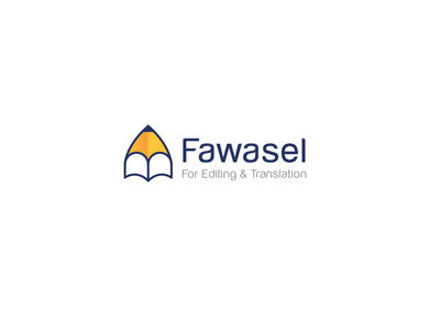 Fawasel logo book branding company creative design designer education illustrator logo pen poetry simple