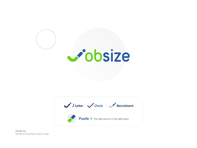 Job size logo check creative design design app job logo logo design puzzel recruitment simple