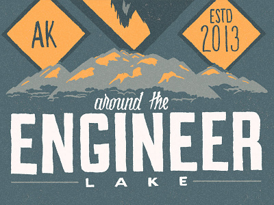 Engineer Lake ak lake lettering lodge type