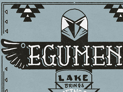 egumen Lake, AK hand made ink lake totem type water waves