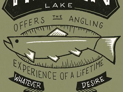 Hidden Lake, AK alaska fish fishing hand ink lake sign type written